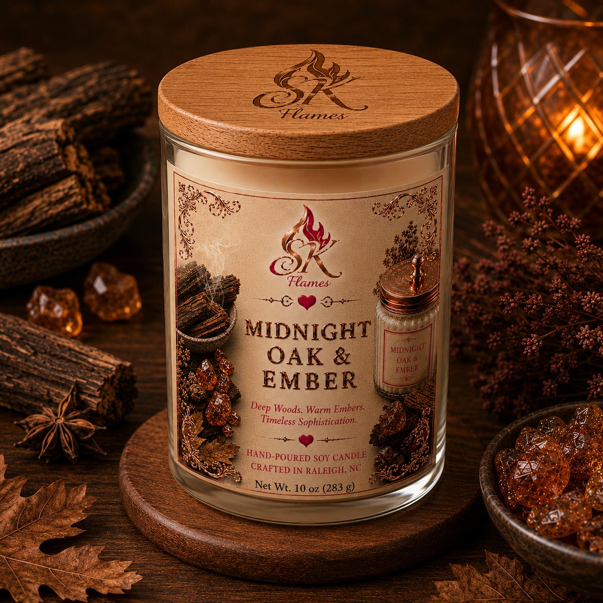 Midnight Oak & Ember soy candle