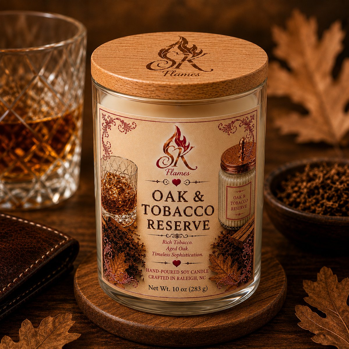 Oak & Tobacco Reserve soy candle