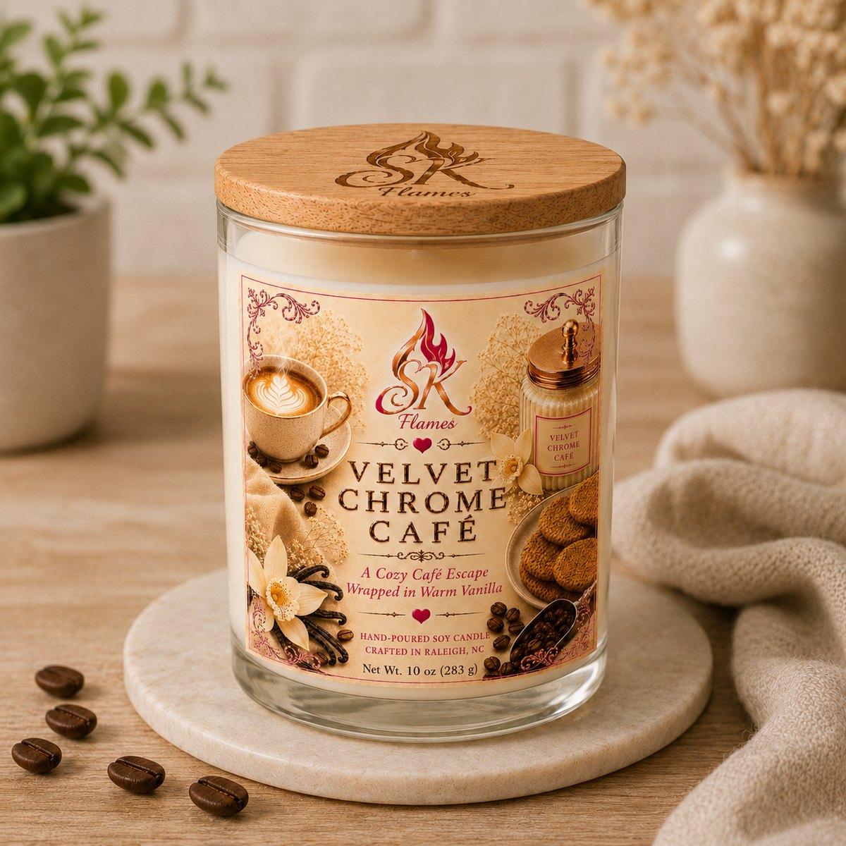 Velvet Chrome Café soy candle