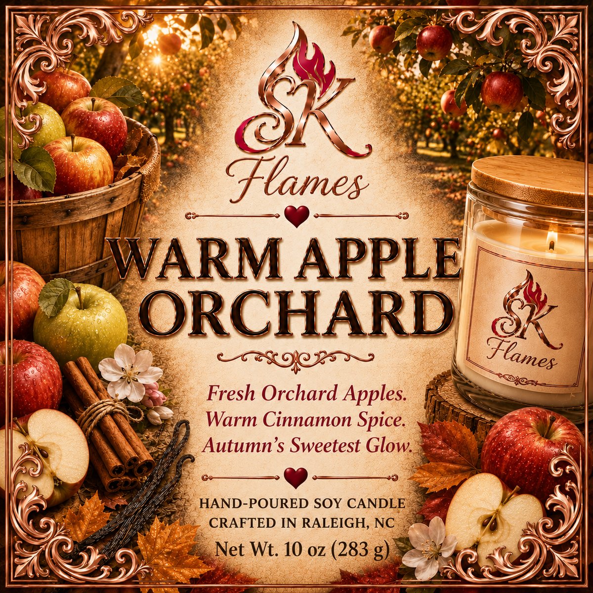 Warm Apple Orchard soy candle